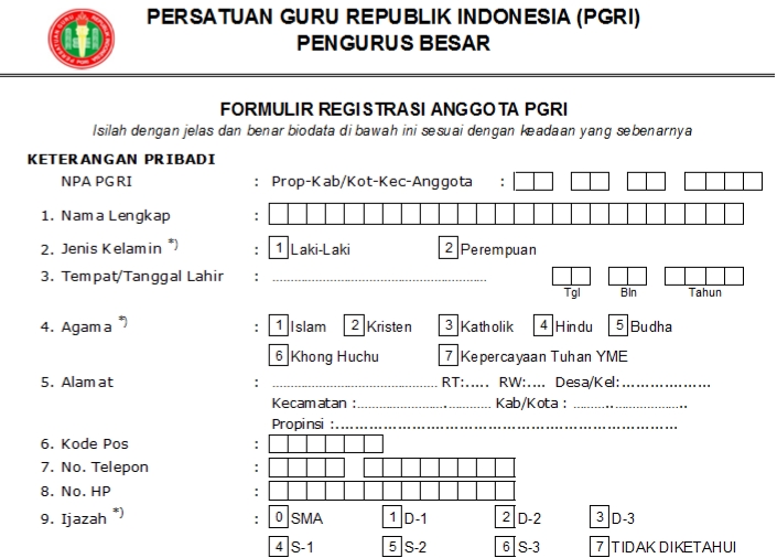 Pendaftaran PGRI Kupang - Persatuan Guru Republik Indonesia Cabang Kupang